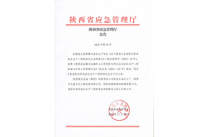 陜西省應急管理廳公告